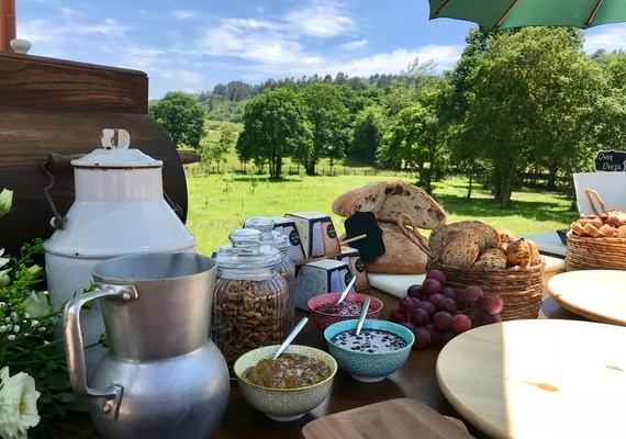 Mesa de quesos internacionales a la vista del cliente en el aperitivo de una boda en Asturias Cortador y afinador de quesos en Asturias 